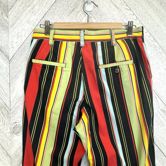 Loudmouth Golf Pants Mens Size 32x33 Multi-Color Striped Flat Front Straight Leg - Picture 3 of 5